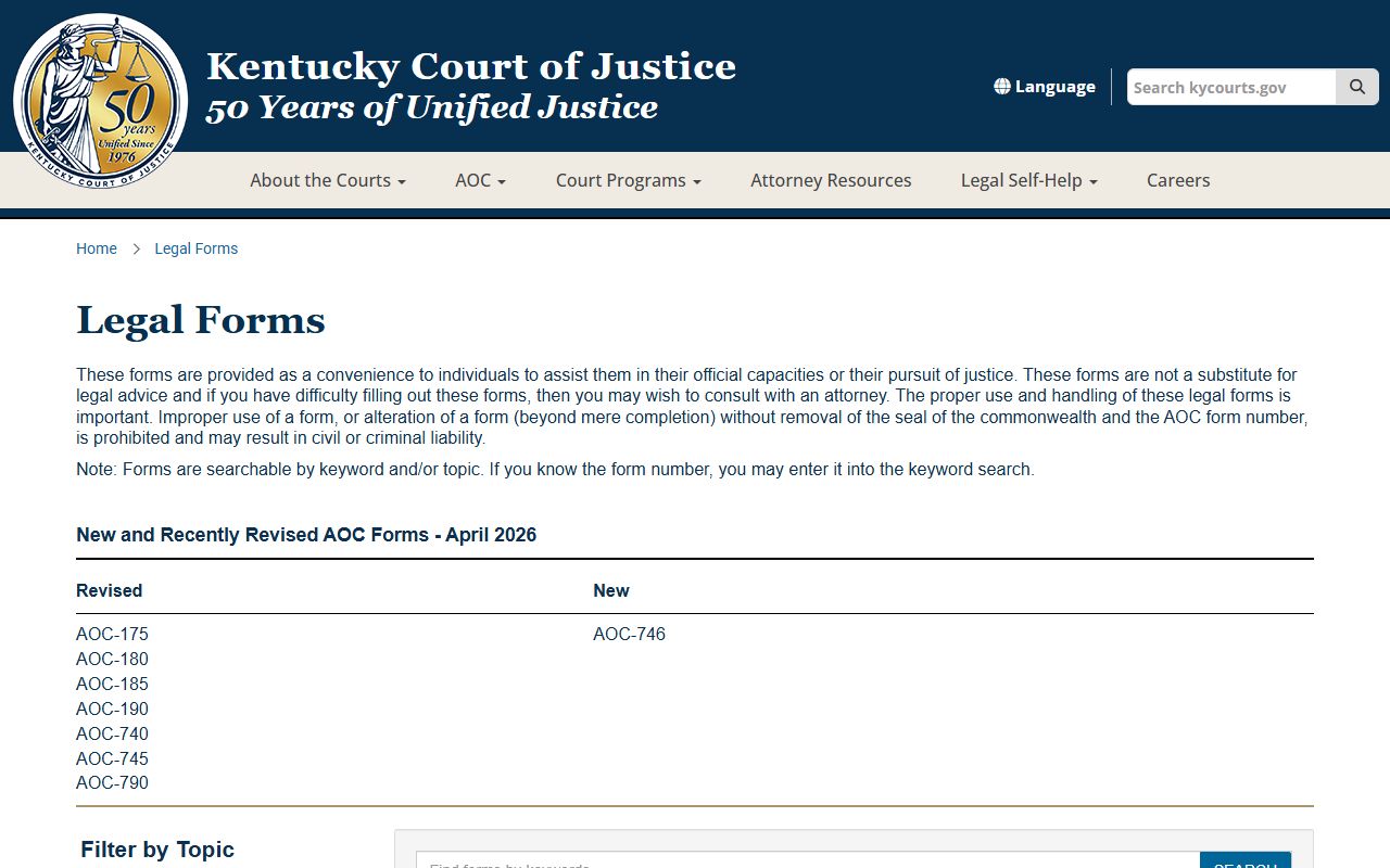 Gallatin County court records Kentucky Court of Justice legal forms