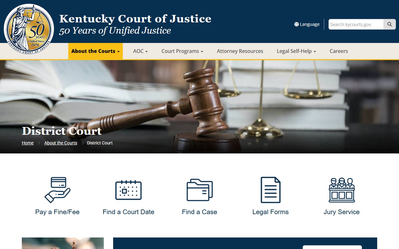 Gallatin County court records Kentucky District Court jurisdiction