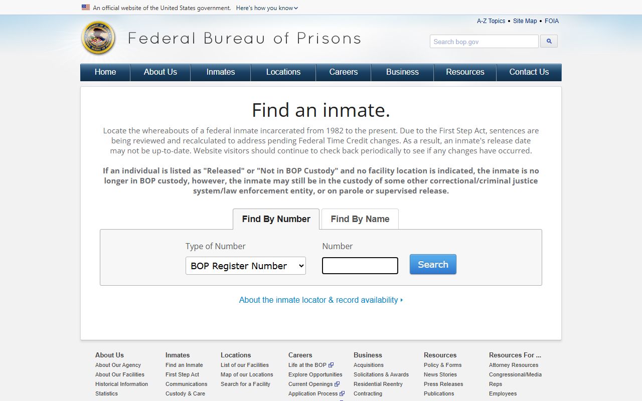 Gallatin County inmate records federal Bureau of Prisons locator