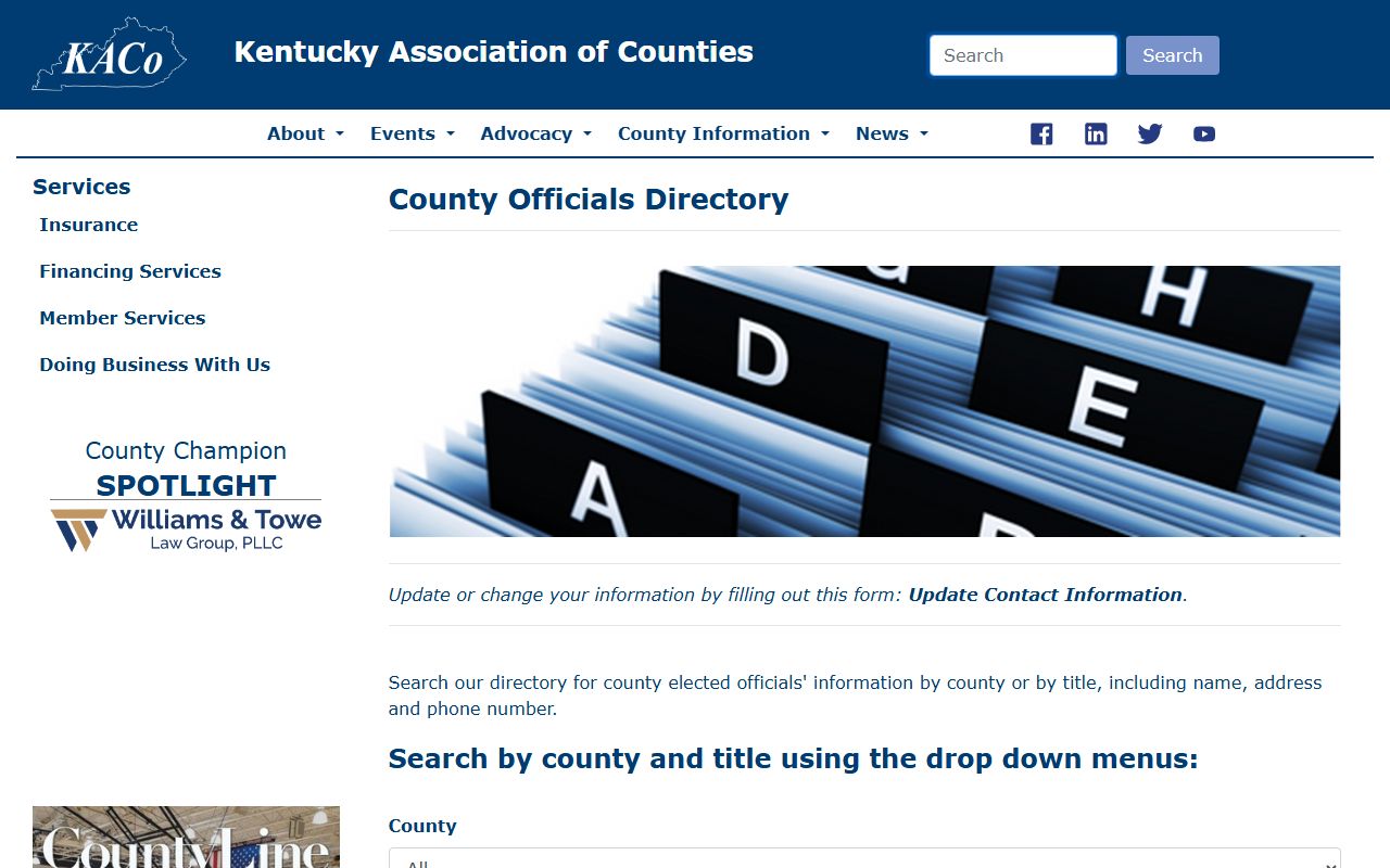 Gallatin County warrant records KACo officials directory