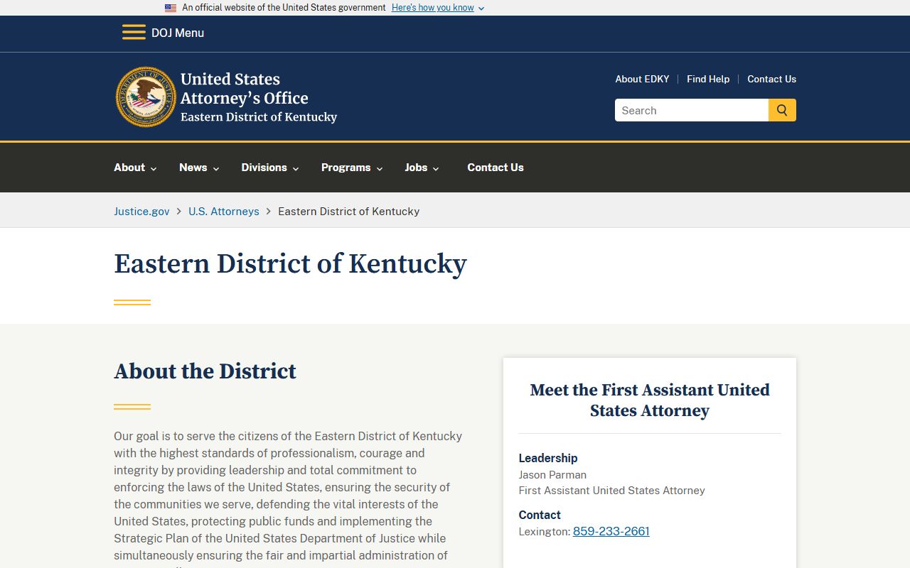 Gallatin County warrant records federal Eastern District Kentucky source